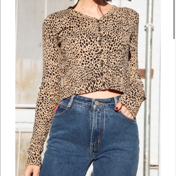 brandy melville leopard cardigan